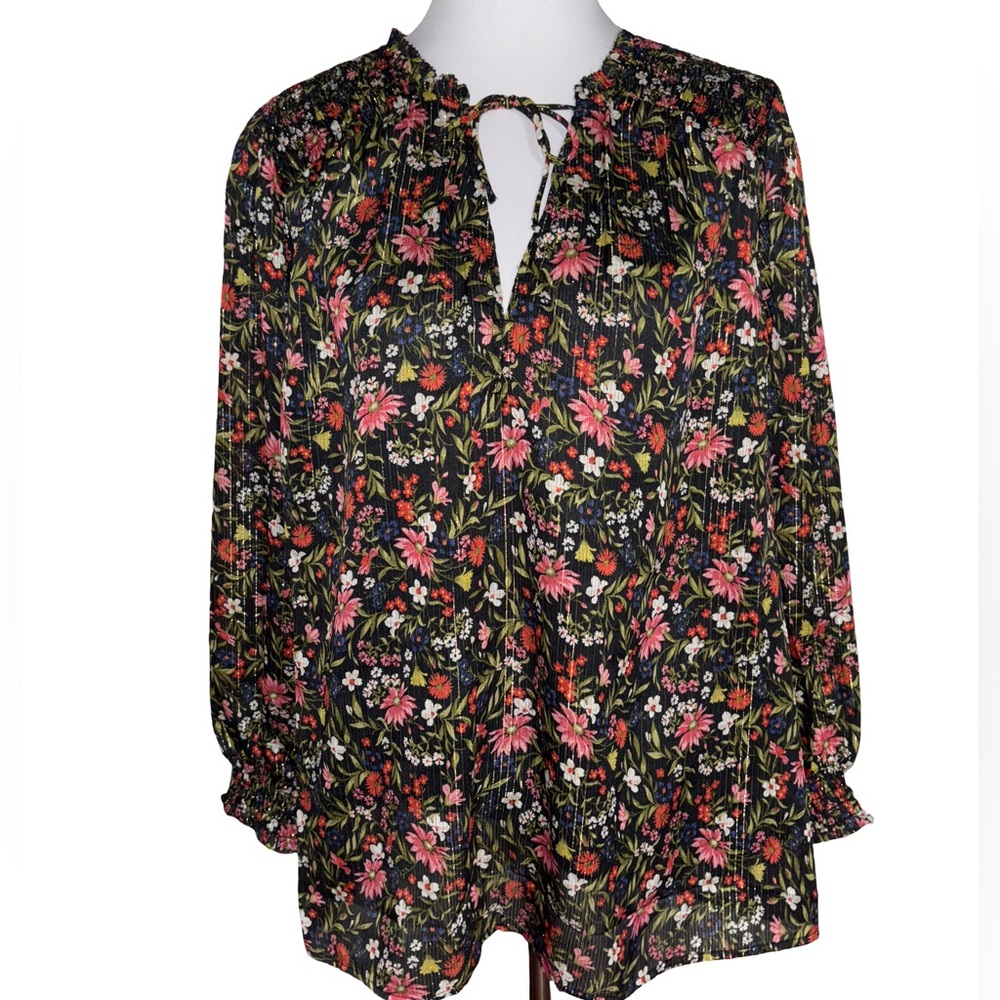 Old Navy Black Floral Blouse